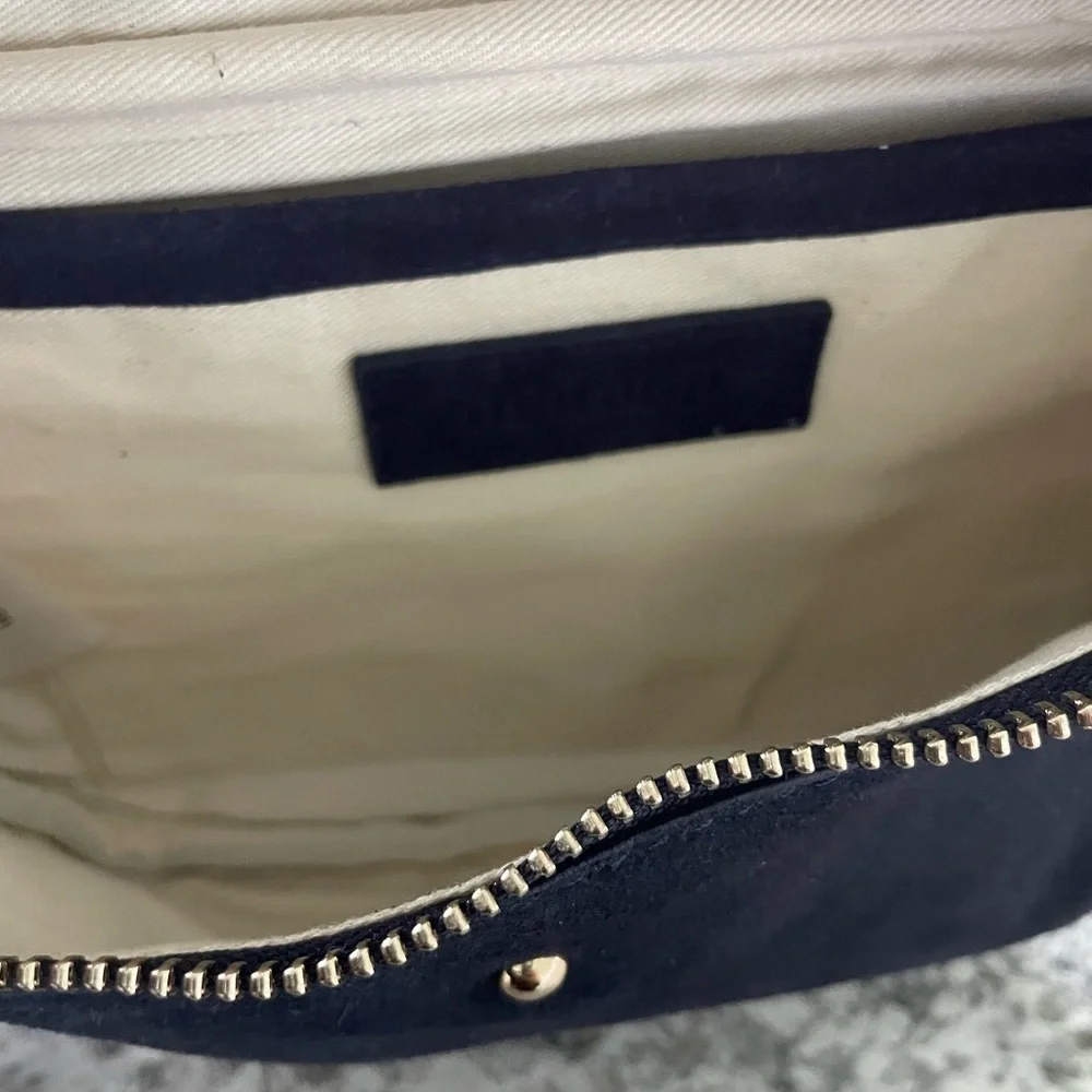 Maradji Hobo Fanny pack/crossbody suede leather navy blue bag with dust bag NWT